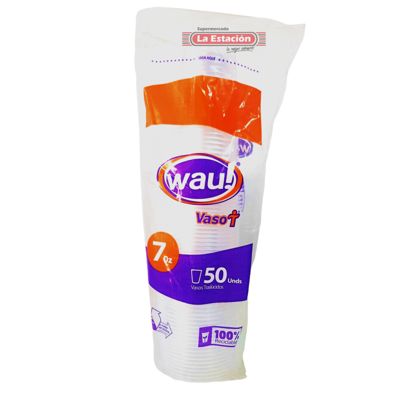 Vasos wau 7 onzas 50uni