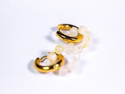 HULA HOOP - Moonstone Earrings - Gold/Silver