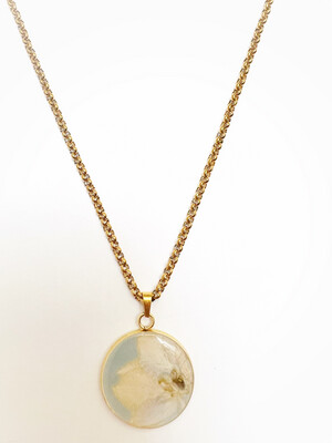 LARKSPUR Necklace - Gold, Light Blue & White