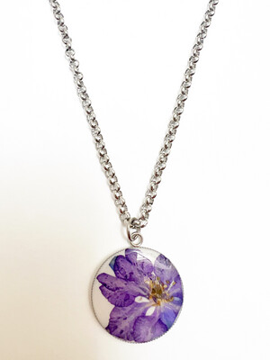 LARKSPUR Necklace - Silver, Blue/Purple & White