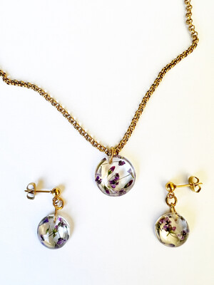SET PRIMAVERA No. III - Earrings &amp; Necklace Gold/Silver
