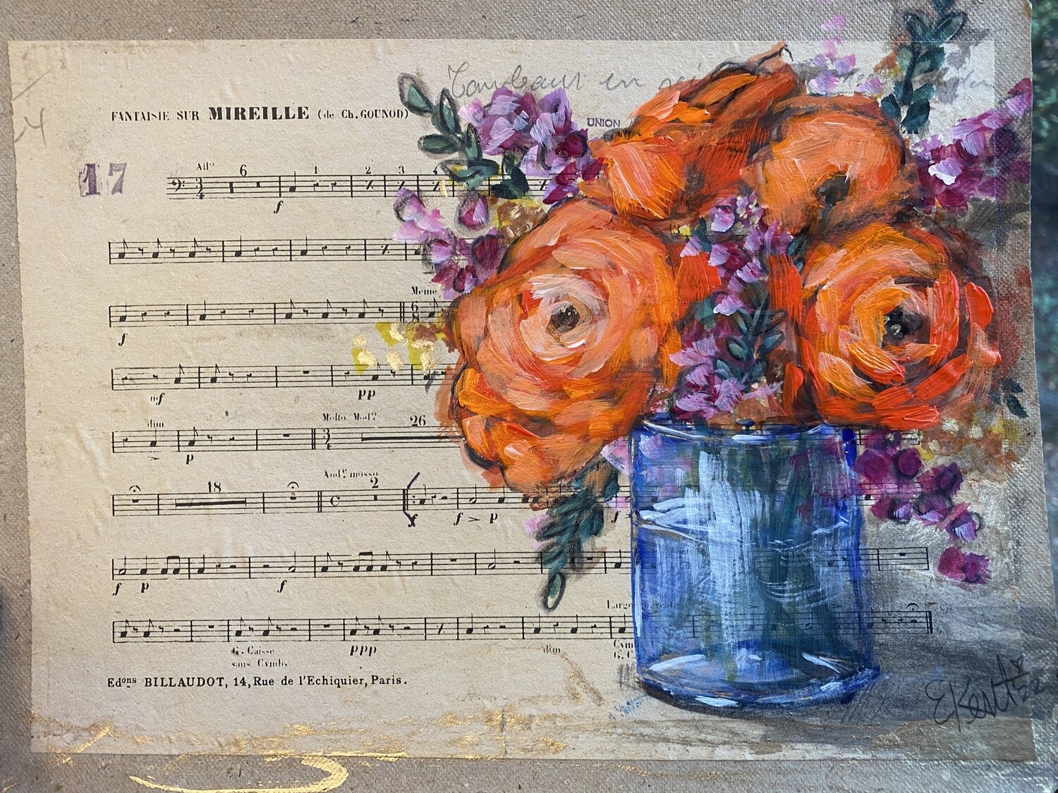Music Paper Series: Orange Flowers