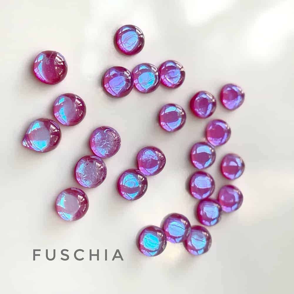 Bijoux de verre Rond / Fuschia