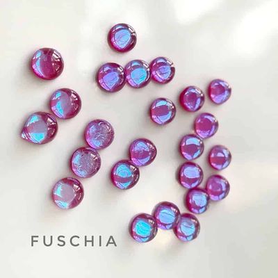 Bijoux de verre Rond / Fuschia