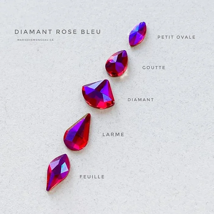 Diamants forme Rose bleu / Goutte ou Diamant