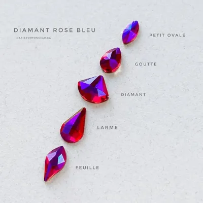Diamants forme Rose bleu / Goutte ou Diamant