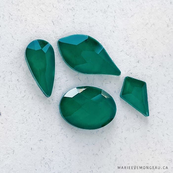 Diamants forme Vert Emeraude Mat