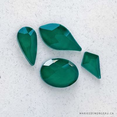 Diamants forme Vert Emeraude Mat