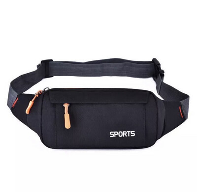 Waterproof Waist Pack Women Sports Running Waist Bag For Men Mobile Phone Holder Belt Bag Gym Fitness Travel Pouch Chest Bag, Black