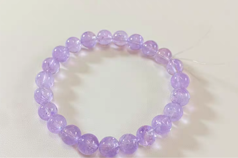Lavender polished crystal bracelet