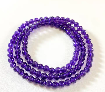 Triple circle amethyst bracelet