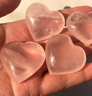 Pink heart shaped rose quartz