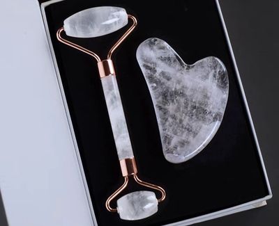 Clear quartz gua sha set