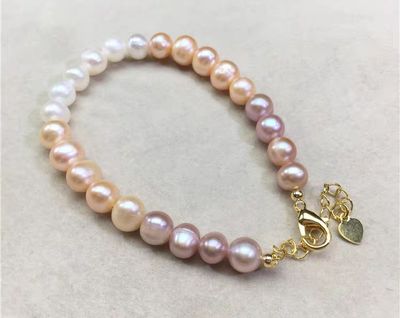 Mix color freshwater pearl bracelet