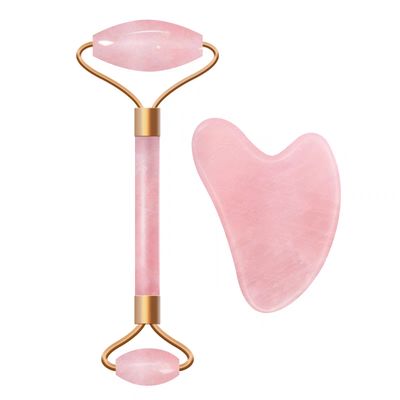 SET of Rose quartz Gua Sha