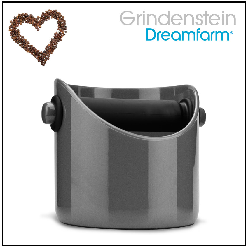 GREY COFFEE KNOCK BOX Espresso Grinds Waste Bin  GRINDENSTEIN by DREAMFARM