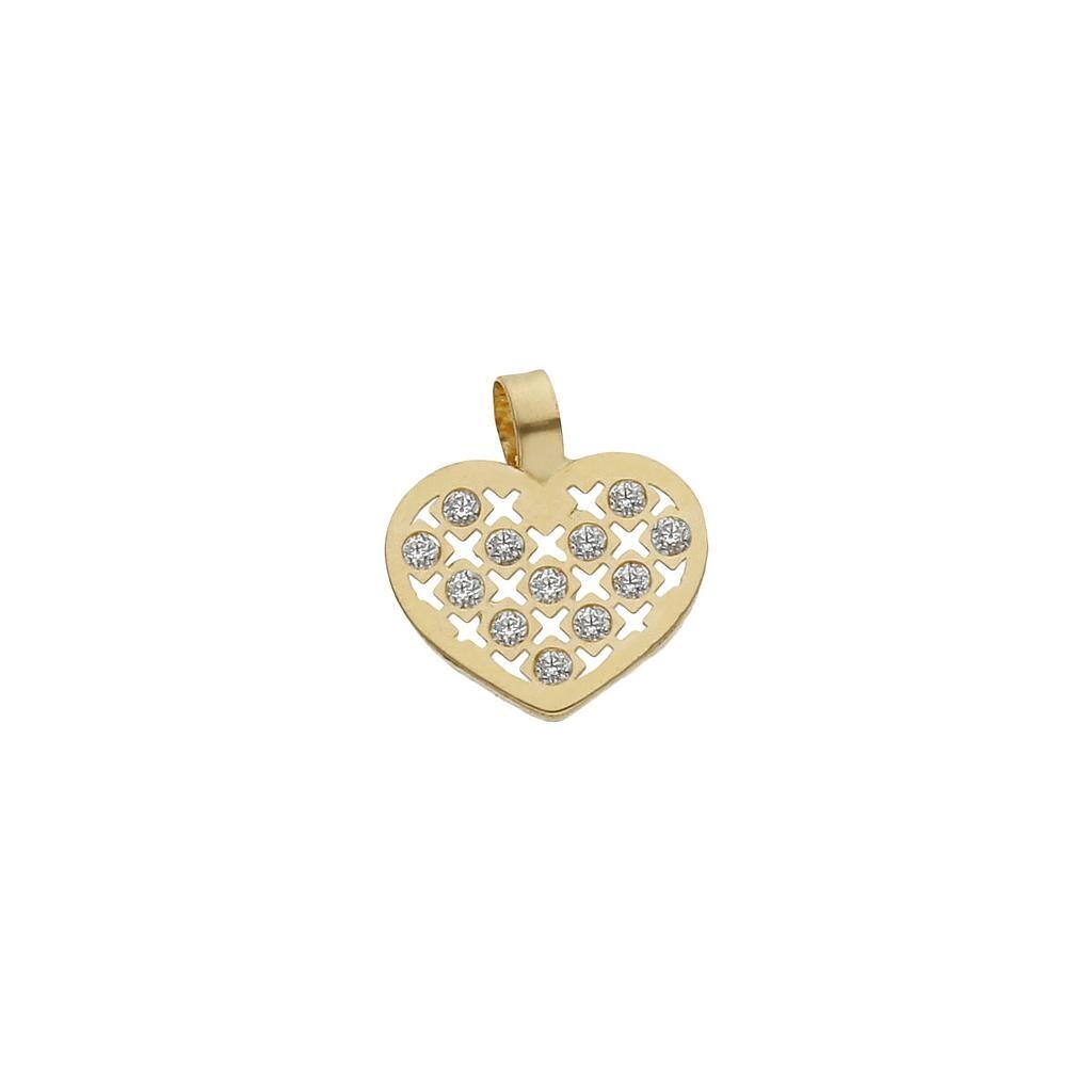 COLGANTE ORO 18KL CORAZON CIRCONITAS - 8x9MM