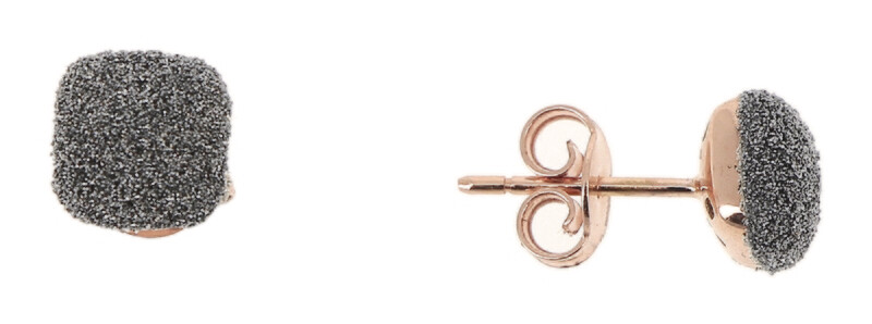 Boucles oreilles pavage diamant polvere or 750