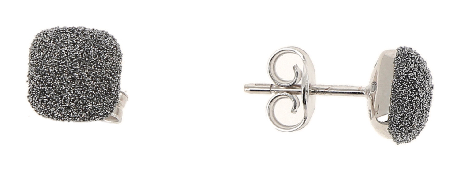 Boucles oreilles pavage diamant polvere or 750