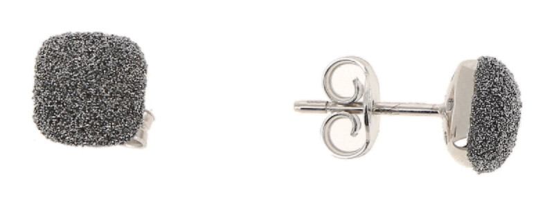 Boucles oreilles pavage diamant polvere or 750