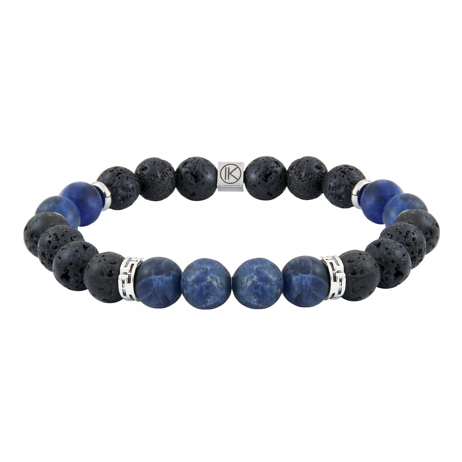 Bracelet sodalite dépolie pierre de lave