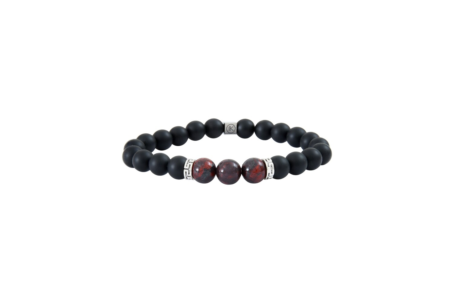 Bracelet jaspe rouge et agate noire