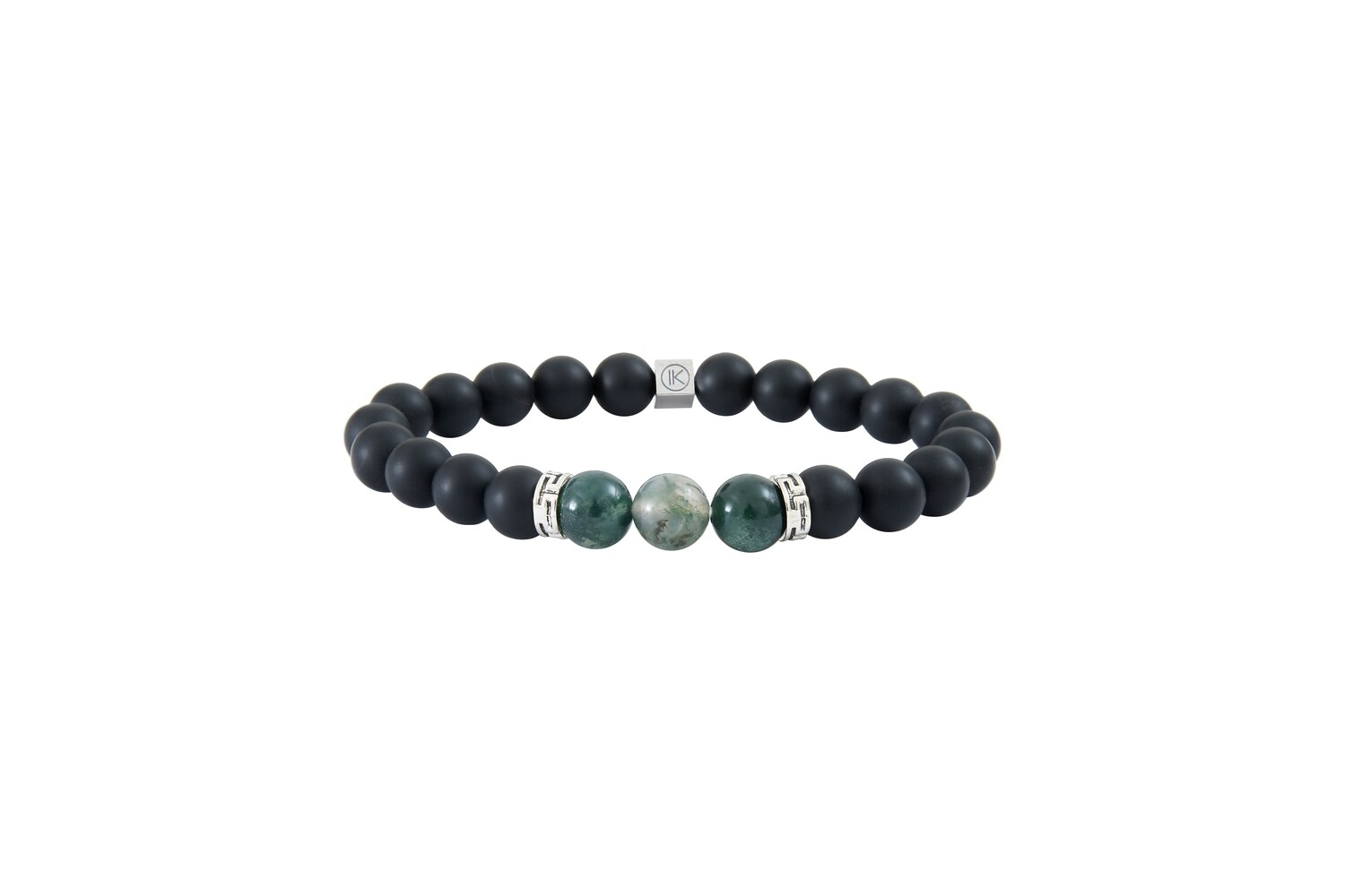 Bracelet agate noire et mousse