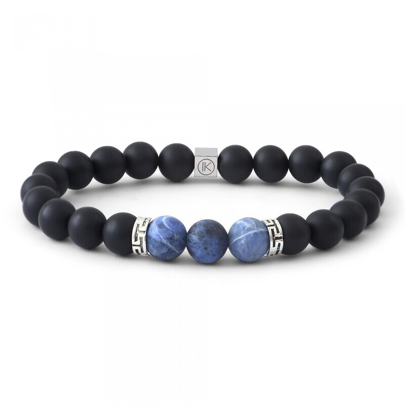 Bracelet agate noire sodalyte