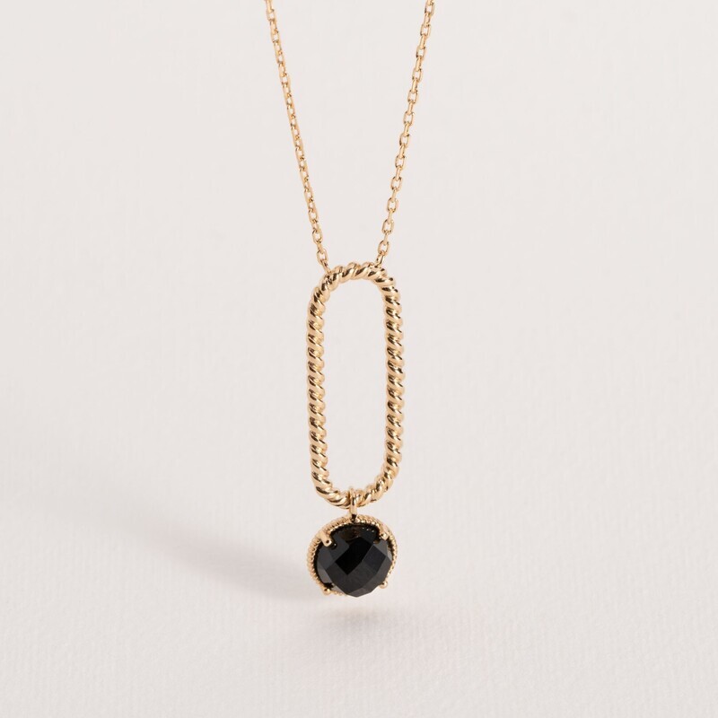 Collier Elise Agate noire
