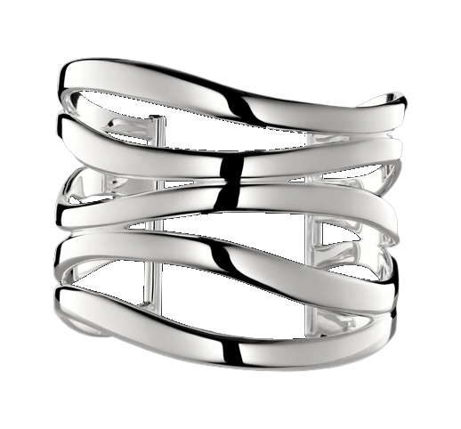 Bracelet manchette en argent massif