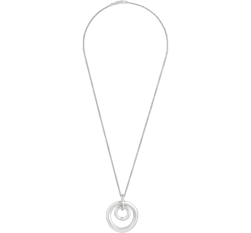 Pendentif double anneau grand modèle en Argent massif