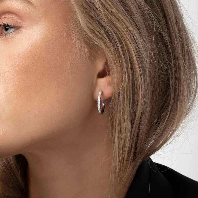 Boucles d'oreilles Ellera grande avec Zircone blanche