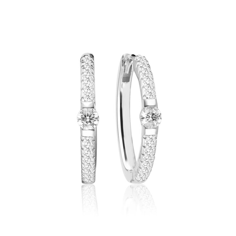 Boucles d'oreilles Ellera uno grande avec Zircone blanche