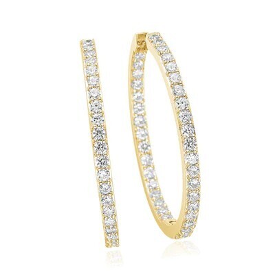 Boucles d'oreilles Bovalino plaqué or 18 carats avec Zircone blanche