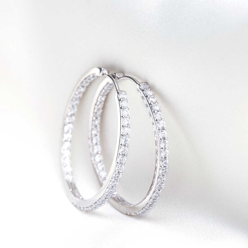 Boucles d'oreilles Bovalino avec Zircone blanche