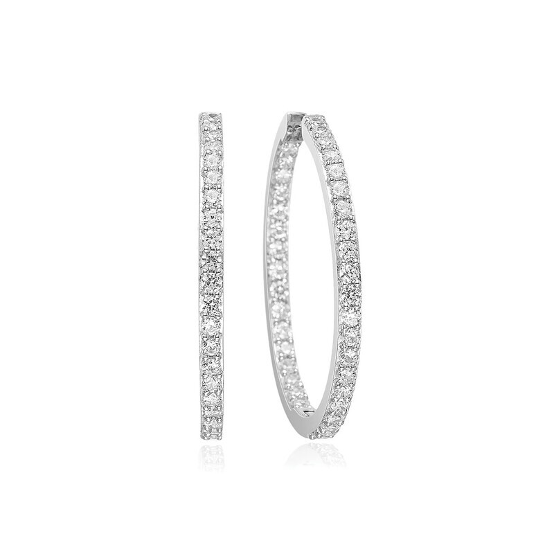 Boucles d&#39;oreilles Bovalino avec Zircone blanche