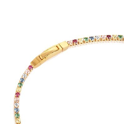 Bracelet Ellera plaqué or 18 carats avec Zircons multicolores