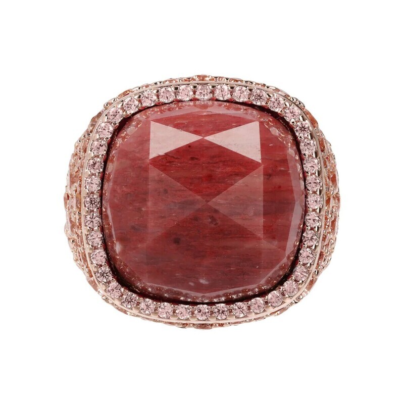 Bague Chevalier avec Pierres Naturelles et Cubic Zirconia