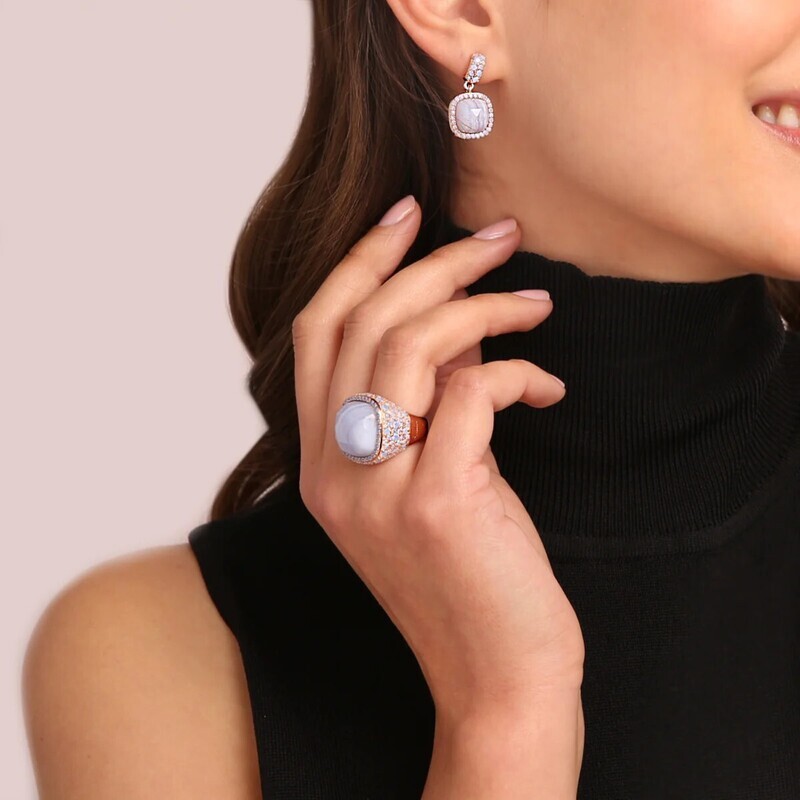 Bague Chevalier avec Pierres Naturelles et Cubic Zirconia