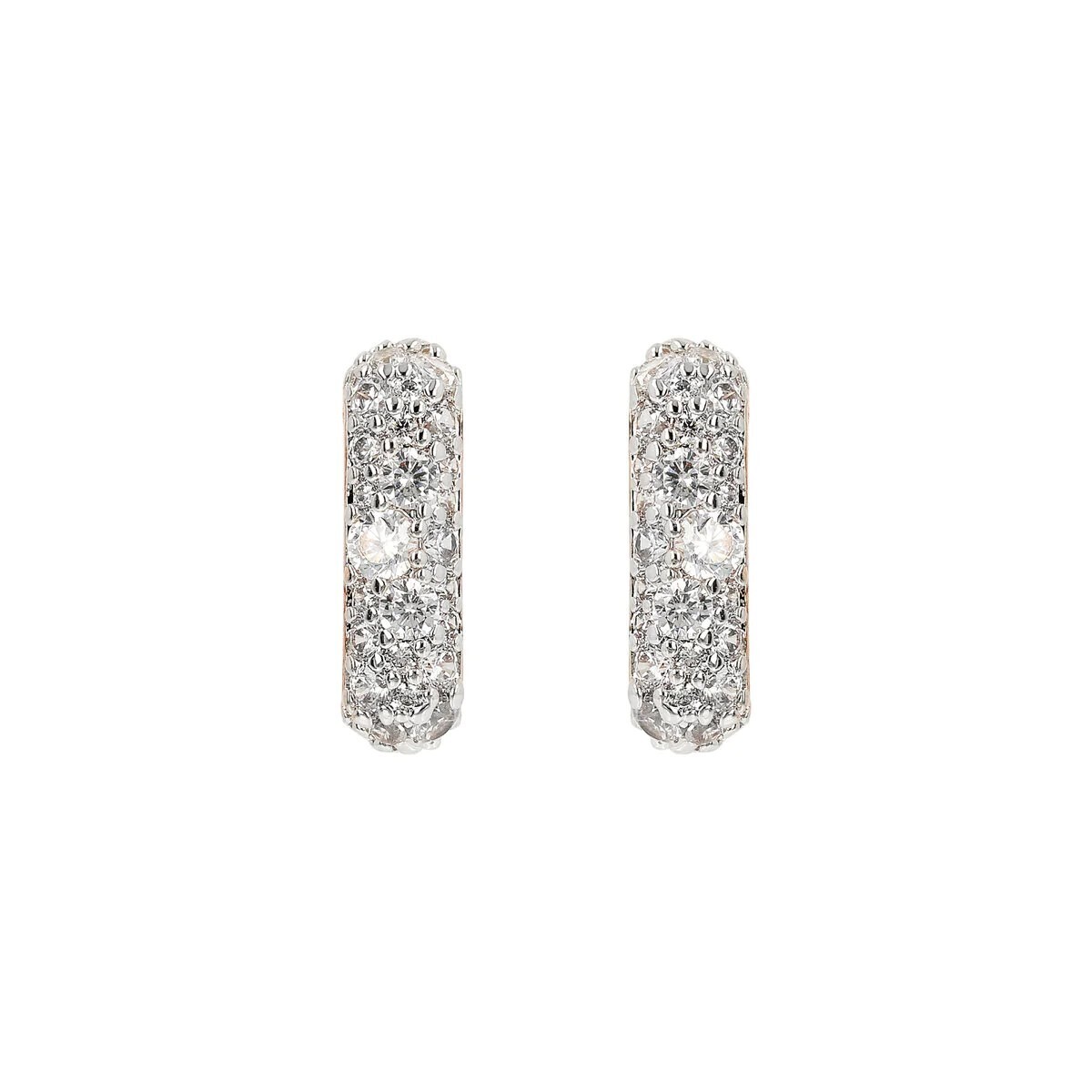 Boucles d'oreilles clous carrés pavés