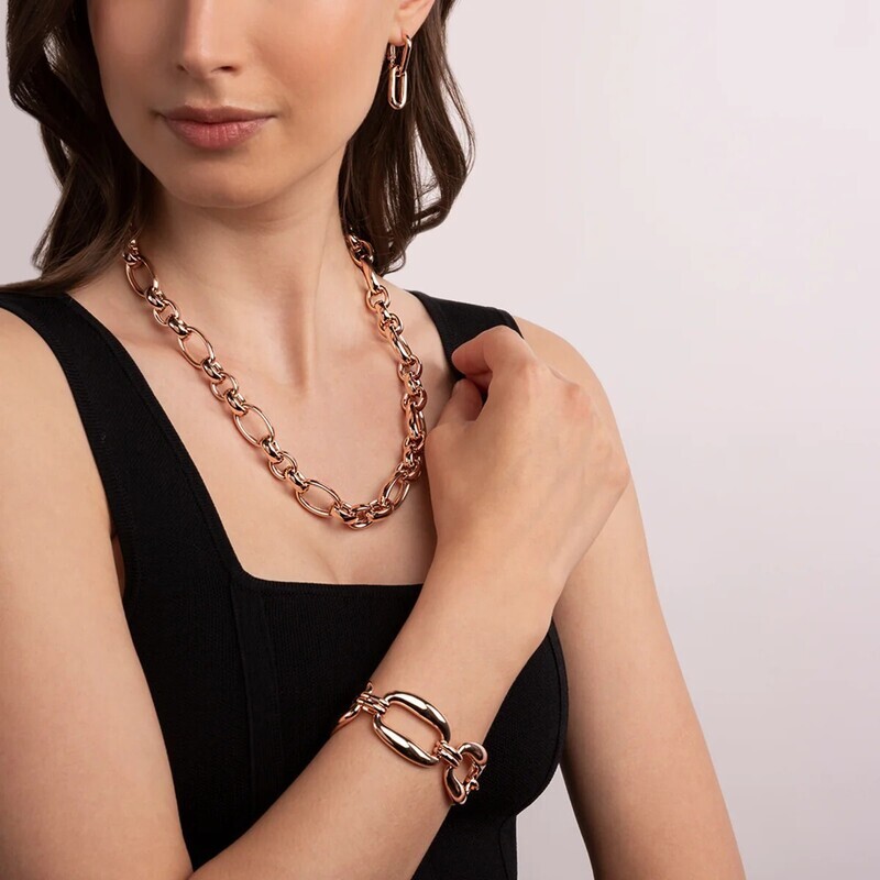 Boucles d'Oreilles Pendantes avec Trombone Maille Forzatina Allongée