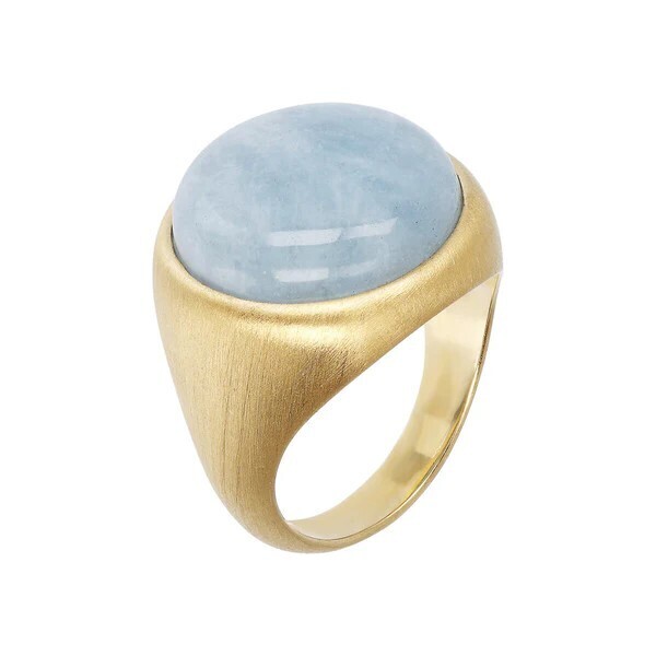 Bague Chevalier en Satin avec Quartz Naturel