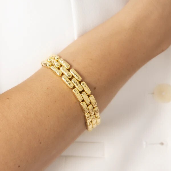 Bracelet Chaîne Panthère Martelée