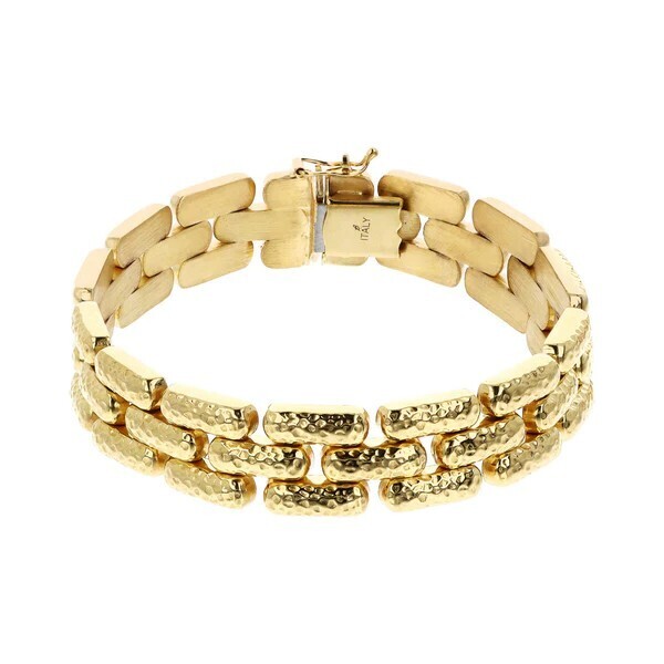 Bracelet Chaîne Panthère Martelée