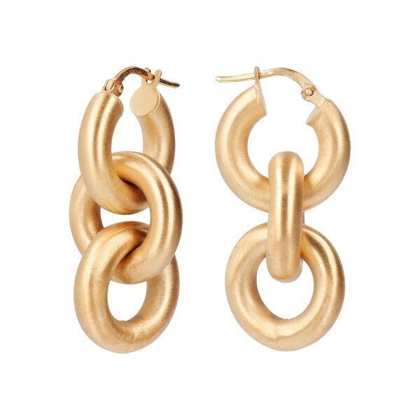 Boucles d&#39;oreilles pendantes chaîne Rolo en satin