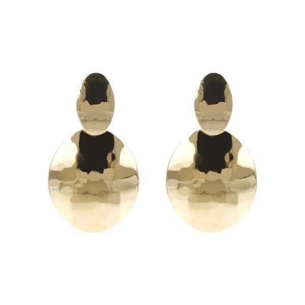 Boucles d&#39;Oreilles Pendantes Cercle Plat Martelé