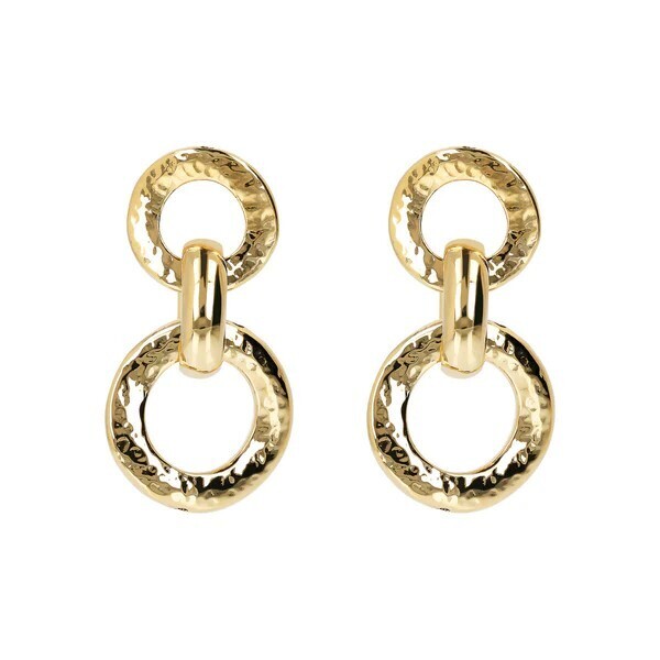 Boucles d&#39;oreilles pendantes martelées avec anneaux gradués