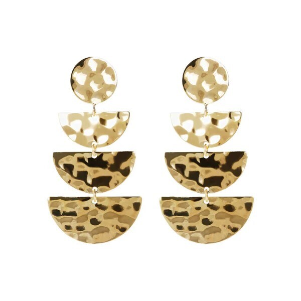 Boucles d'oreilles pendantes graduées avec disque et croissants