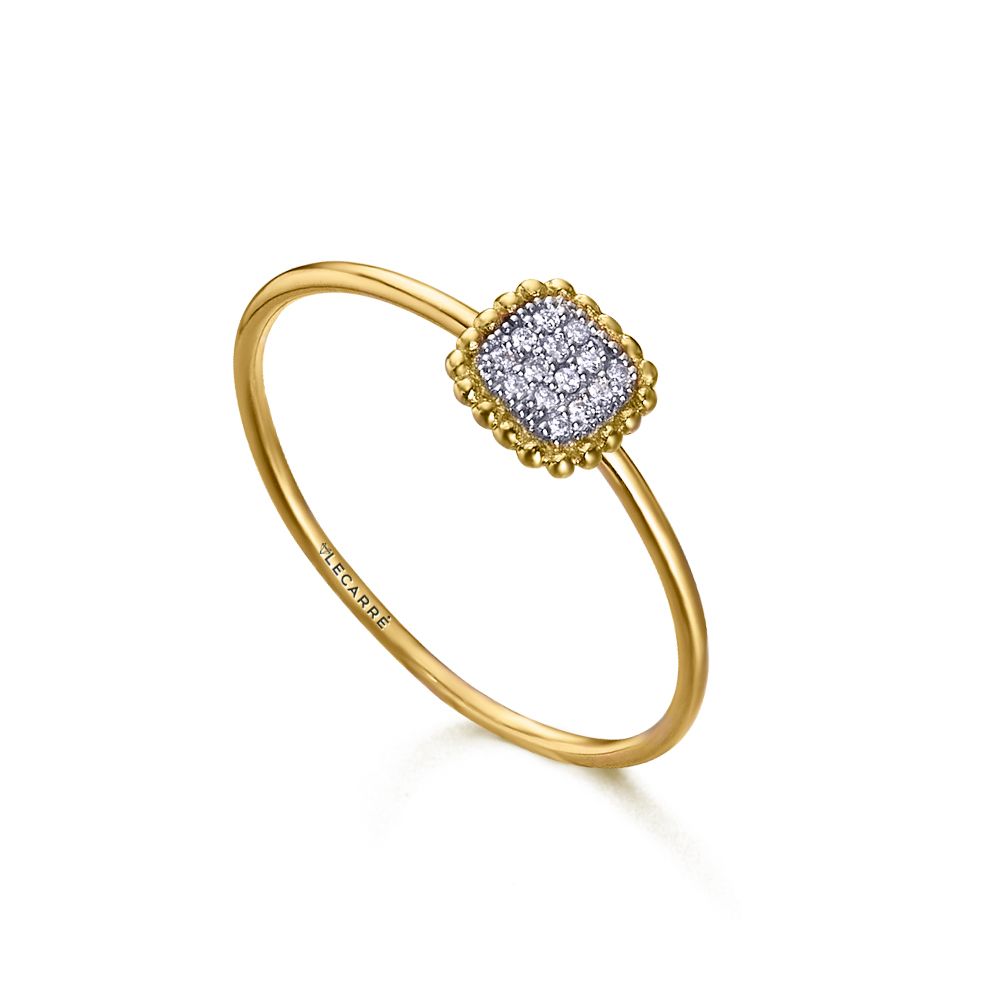 Bague Perle Carrée Or &amp; Diamants