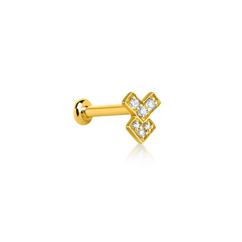 Mini Piercing Flèche Or Diamants
